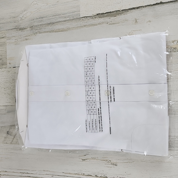 Modena white tuxedo suit dress shirt cuffs pearl buttons Size 18 tall 36/37 NEW - Picture 2 of 5